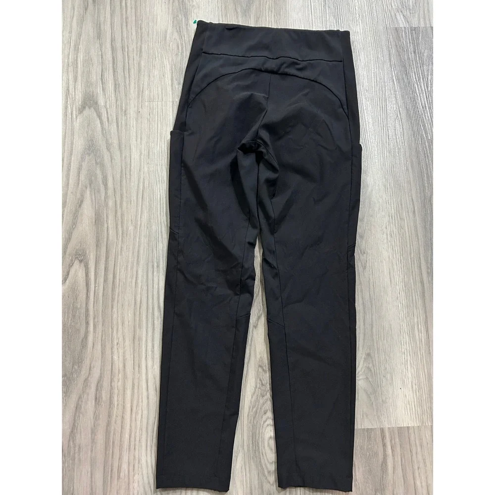 Athleta Headlands Hybrid Cargo II‎ Pants Black High Rise Tapered Womens Size 2